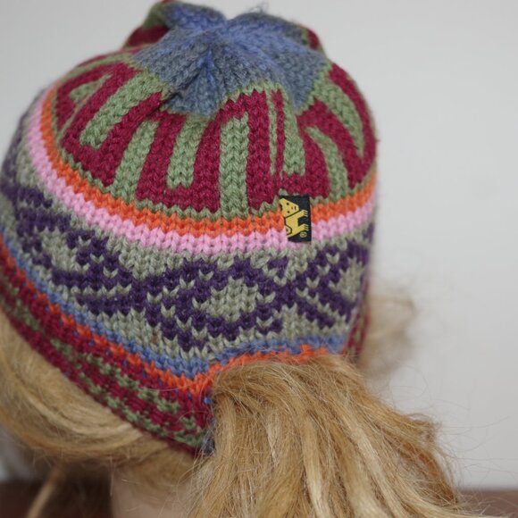 Peruvian trading merino wool multicolored hat